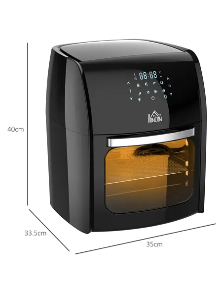 HOMCOM 12L 8 in 1 Digital Air Fryer Oven with Roast, Bake, Dehydrate, 8 Preset Modes, Rapid Air Circulation, Timer, Inner Light,