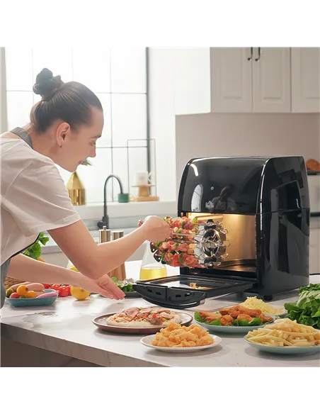 HOMCOM 12L 8 in 1 Digital Air Fryer Oven with Roast, Bake, Dehydrate, 8 Preset Modes, Rapid Air Circulation, Timer, Inner Light,