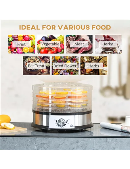 HOMCOM 40-70℃ Five-Tray Food Dehydrator