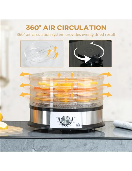 HOMCOM 40-70℃ Five-Tray Food Dehydrator