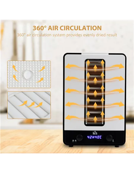 HOMCOM 11-Tray Food Dehydrator, 40-70℃ Temperature and Timer