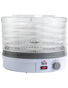 HOMCOM 5 Tier Food Dehydrator, 245W Food Dryer Machine with Adjustable Temperature Control for Drying Fruit, Meat, Vegetable, Je