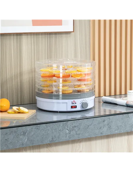 HOMCOM 5 Tier Food Dehydrator, 245W Food Dryer Machine with Adjustable Temperature Control for Drying Fruit, Meat, Vegetable, Je