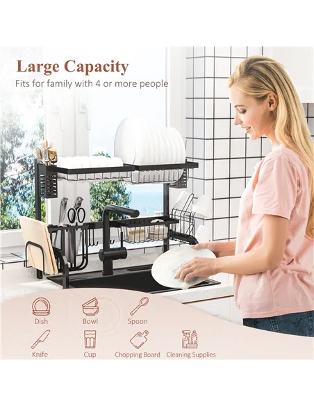 HOMCOM 65cm Modular Over-Sink Drying Rack