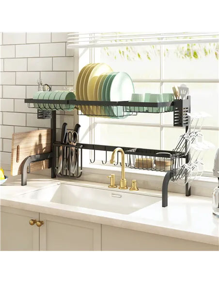 HOMCOM 100cm Modular Over-Sink Drying Rack
