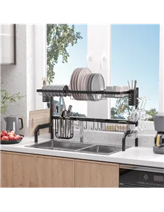 HOMCOM 100cm Modular Over-Sink Drying Rack 2