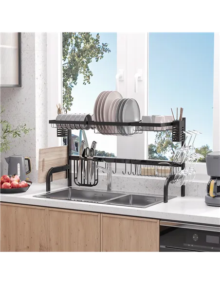 HOMCOM 100cm Modular Over-Sink Drying Rack