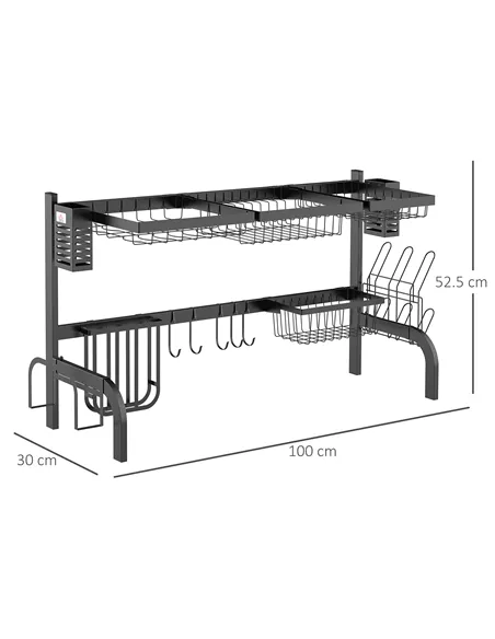 HOMCOM 100cm Modular Over-Sink Drying Rack