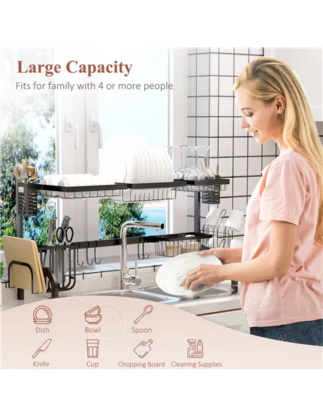 HOMCOM 100cm Modular Over-Sink Drying Rack