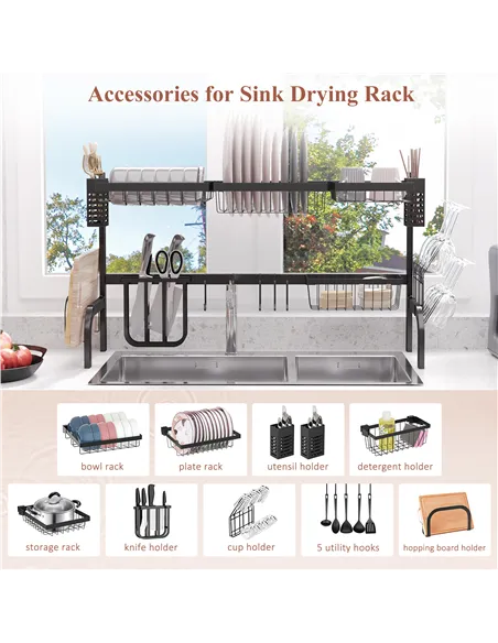 HOMCOM 100cm Modular Over-Sink Drying Rack