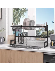 HOMCOM 93cm Modular Over-Sink Drying Rack 2