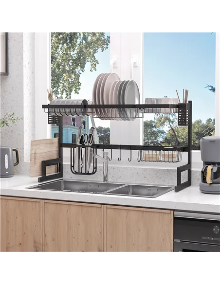 HOMCOM 93cm Modular Over-Sink Drying Rack
