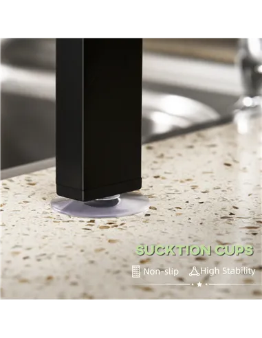 HOMCOM Space Saving 2 Tier Adjustable Dish Drainer Over The Sink Dish Drying Rack, Black