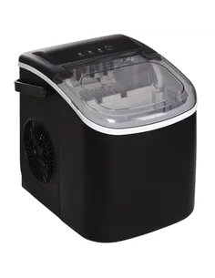 HOMCOM Ice Maker Machine Counter Top, 12Kg in 24 Hrs, 9 Cubes Ready in 6-12Mins, Portable Ice Cube Maker with Ice Scoop and Bask