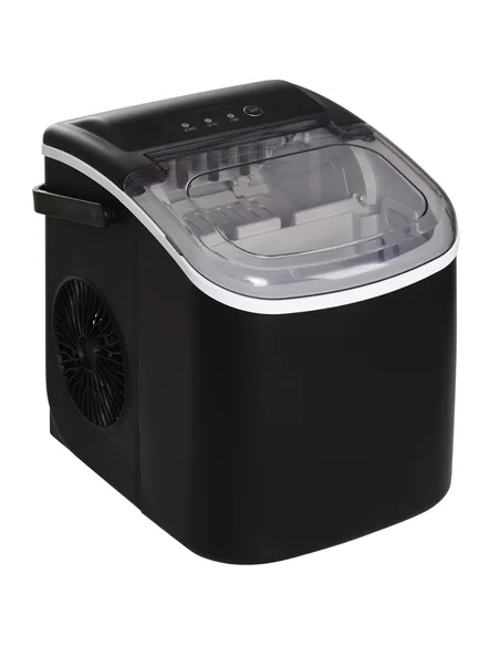 HOMCOM Ice Maker Machine Counter Top, 12Kg in 24 Hrs, 9 Cubes Ready in 6-12Mins, Portable Ice Cube Maker with Ice Scoop and Bask