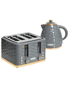 HOMCOM Kettle and Toaster Sets, 3000W 1.7L Rapid Boil Kettle & 4 Slice Toaster with 7 Browning Controls, Defrost, Reheat and Cru