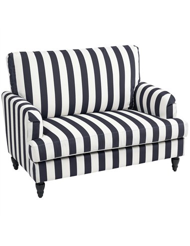 HOMCOM Modern Cuddle Chair, Velvet Single Sofa Armchair with Stripe, Turned Legs and Wide Seat, Upholstered Snuggle Chair for Li