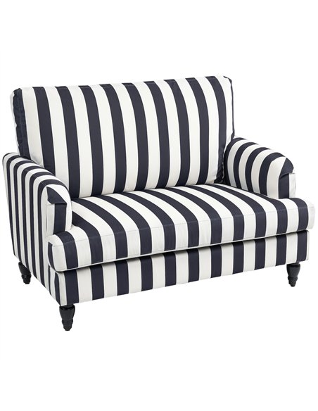 HOMCOM Modern Cuddle Chair, Velvet Single Sofa Armchair with Stripe, Turned Legs and Wide Seat, Upholstered Snuggle Chair for Li