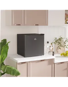 HOMCOM 46 Litre Table Top Mini Fridge, Small Fridge with Ice Box, Reversible Door, Adjustable Temperature and Legs for Bedrooms, 2