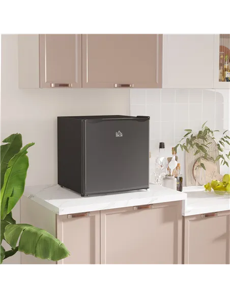 HOMCOM 46 Litre Table Top Mini Fridge, Small Fridge with Ice Box, Reversible Door, Adjustable Temperature and Legs for Bedrooms,