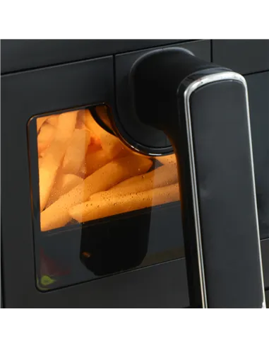 HOMCOM 8L Dual Basket Air Fryer, 8-in-1 Air Fryer Oven with Digital Display, Visible, Timer, Preheat for Oil Free Low Fat Cookin