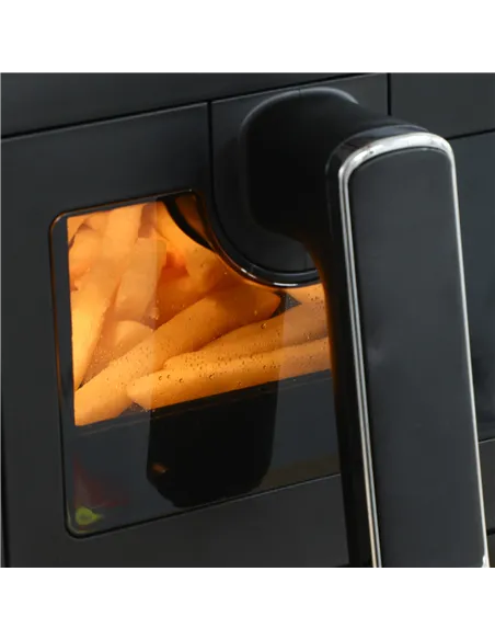 HOMCOM 8L Dual Basket Air Fryer, 8-in-1 Air Fryer Oven with Digital Display, Visible, Timer, Preheat for Oil Free Low Fat Cookin