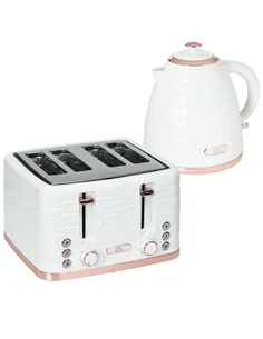 HOMCOM Kettle and Toaster Sets, 3000W 1.7L Rapid Boil Kettle & 4 Slice Toaster with 7 Browning Controls, Defrost, Reheat and Cru