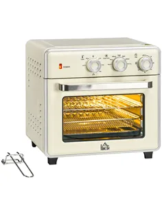 HOMCOM 20L 90-230℃ Mini Electric Oven - Cream