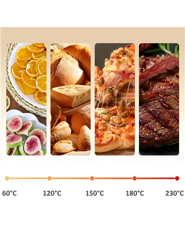 HOMCOM 20L 90-230℃ Mini Electric Oven - Cream