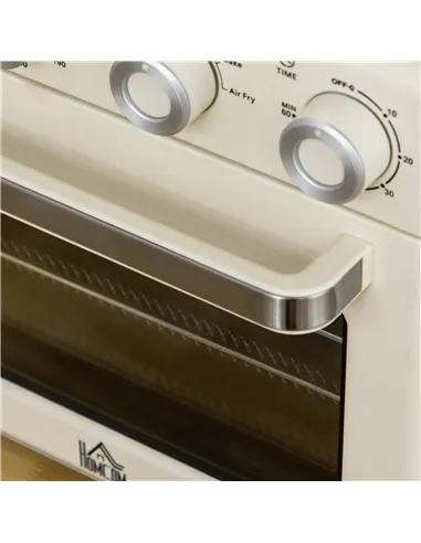 HOMCOM 20L 90-230℃ Mini Electric Oven - Cream
