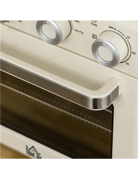 HOMCOM 20L 90-230℃ Mini Electric Oven - Cream