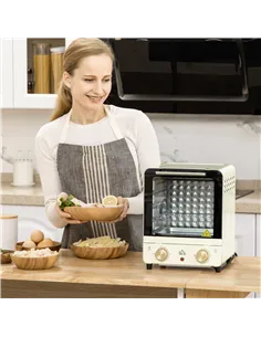 HOMCOM Mini Oven, 15 Litres Electric Oven and Grill with 60-230℃ Adjustable Temperature, 60 Minute Timer, Include Baking Tray, W 2