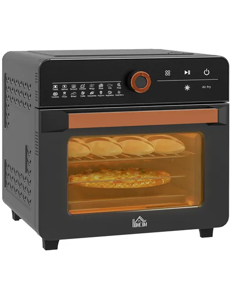 HOMCOM Air Fryer Oven, 20L Mini Oven, Multifunction Countertop Convection Oven with 16 Presets, Adjustable Temp and Time, 1400W