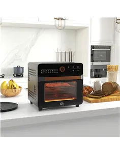 HOMCOM Air Fryer Oven, 20L Mini Oven, Multifunction Countertop Convection Oven with 16 Presets, Adjustable Temp and Time, 1400W 2