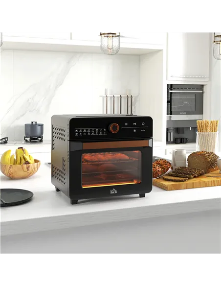 HOMCOM Air Fryer Oven, 20L Mini Oven, Multifunction Countertop Convection Oven with 16 Presets, Adjustable Temp and Time, 1400W