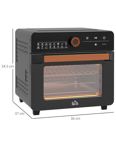 HOMCOM Air Fryer Oven, 20L Mini Oven, Multifunction Countertop Convection Oven with 16 Presets, Adjustable Temp and Time, 1400W