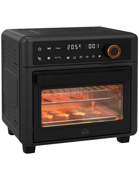HOMCOM Air Fryer Oven, 13L Mini Oven, Multifunction Countertop Convection Oven w/ 12 Presets, Adjustable Temp and Time, 1500W