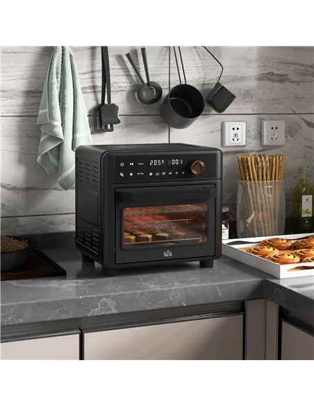 HOMCOM Air Fryer Oven, 13L Mini Oven, Multifunction Countertop Convection Oven w/ 12 Presets, Adjustable Temp and Time, 1500W