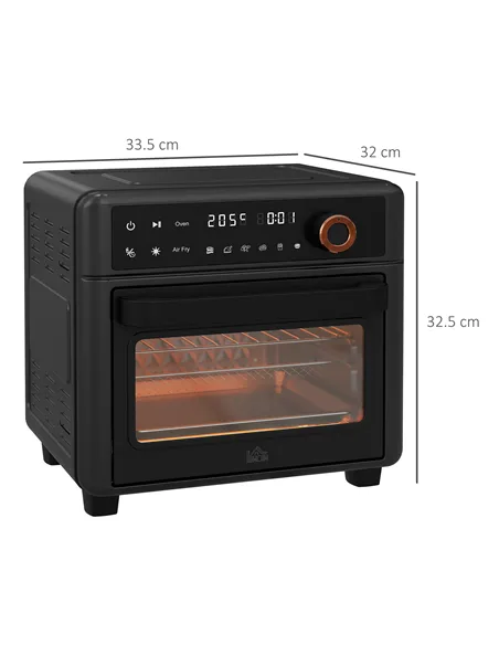 HOMCOM Air Fryer Oven, 13L Mini Oven, Multifunction Countertop Convection Oven w/ 12 Presets, Adjustable Temp and Time, 1500W
