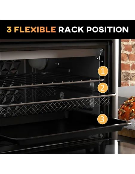 HOMCOM Air Fryer Oven, 13L Mini Oven, Multifunction Countertop Convection Oven w/ 12 Presets, Adjustable Temp and Time, 1500W