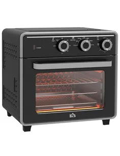 HOMCOM 20L 90-230℃ Mini Convection Oven, with Air Fry Function - Black