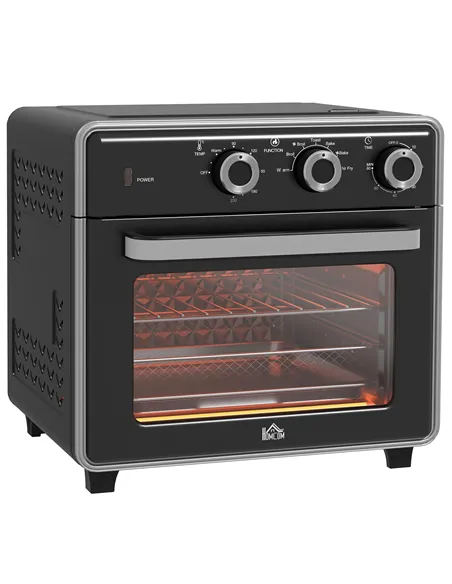 HOMCOM 20L 90-230℃ Mini Convection Oven, with Air Fry Function - Black