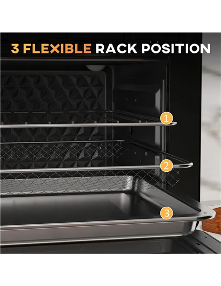 HOMCOM 20L 90-230℃ Mini Convection Oven, with Air Fry Function - Black