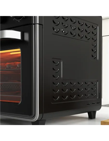 HOMCOM 20L 90-230℃ Mini Convection Oven, with Air Fry Function - Black