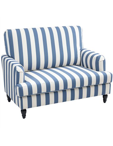 HOMCOM Modern Cuddle Chair, Velvet Single Sofa Armchair with Stripe, Turned Legs and Wide Seat, Upholstered Snuggle Chair for Li