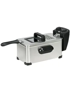 HOMCOM 3 Litre Stainless Steel Deep Fat Fryer with Adjustable Temp, 60min Timer, Viewing Window and Safety Cut Out, 2000W