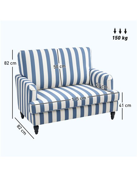 HOMCOM Modern Cuddle Chair, Velvet Single Sofa Armchair with Stripe, Turned Legs and Wide Seat, Upholstered Snuggle Chair for Li