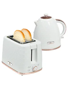 HOMCOM 1.7L 3000W Fast Boil Kettle & 2 Slice Toaster Set, Kettle and Toaster Set with Auto Shut Off, Browning Controls, White