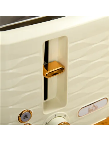 HOMCOM 3000W 1.7L Rapid Boil Kettle & 4 Slice Toaster, Kettle and Toaster Set with 7 Browning Controls and Crumb Tray, Beige