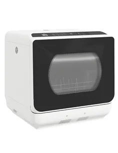 HOMCOM Table Top Dishwasher with Built-in 6L Water Tank, Mini Countertop Dishwasher with 6 Programs, 4 Place Settings, Black